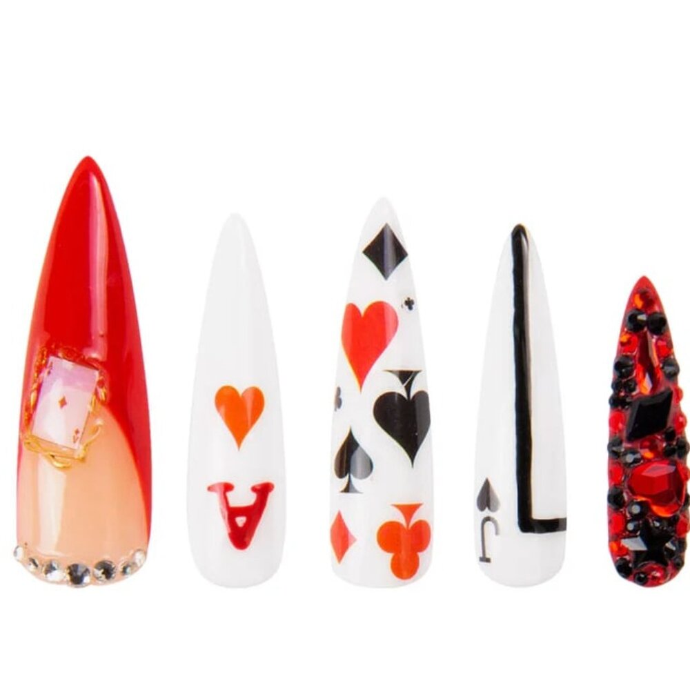 Lovful Poker Queen Silhouette Handmade Press On Nails